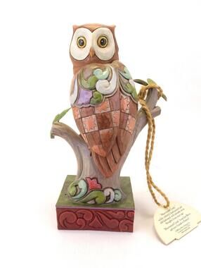 Jim Shore Wide Eyed and Wise Perched Owl Heartwood Creek 4016891
